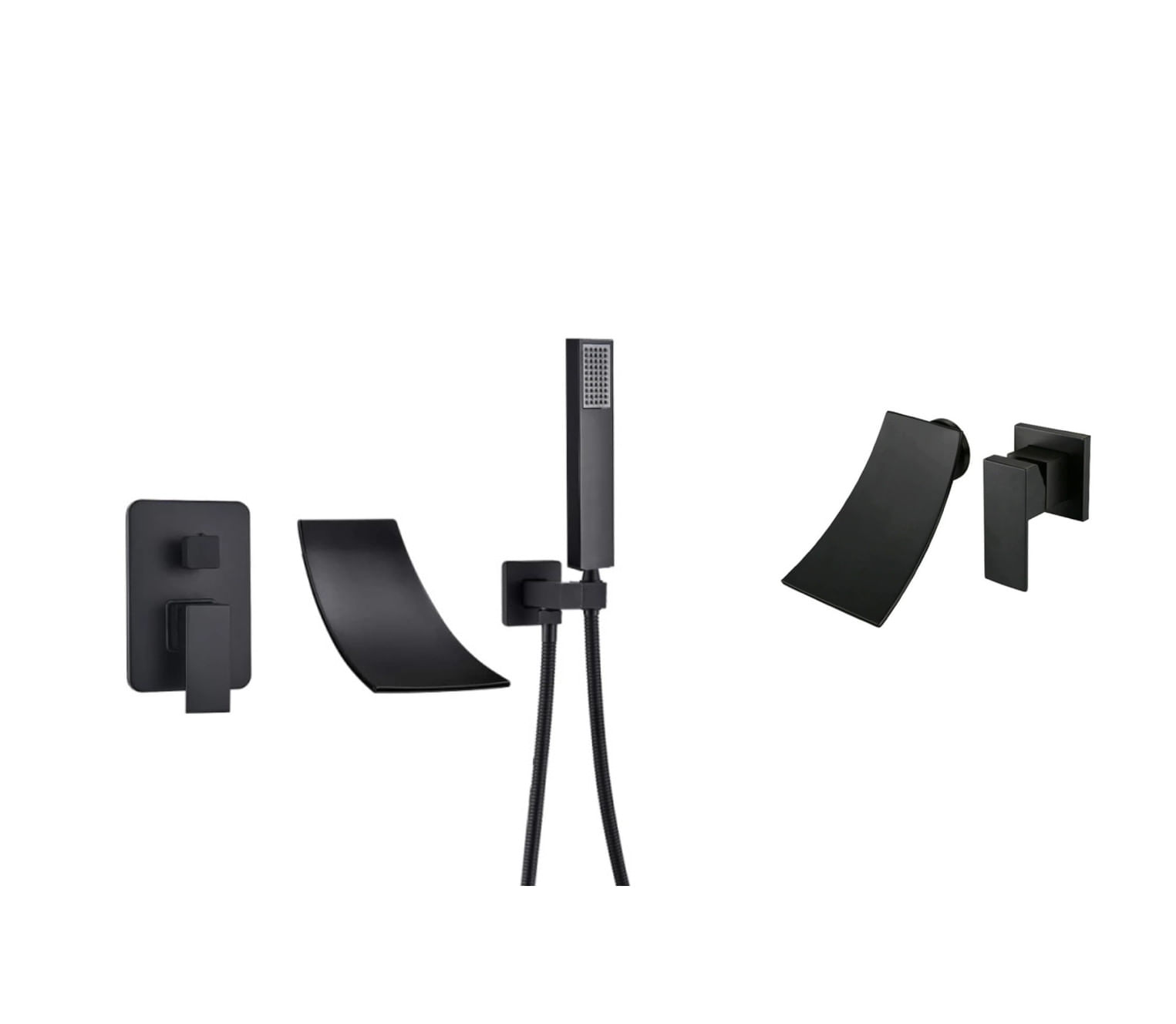 Set baterii cada si chiuveta, Blackswan, Tip M3, model negru mat, dimensiune 18 cm — imaginea 2