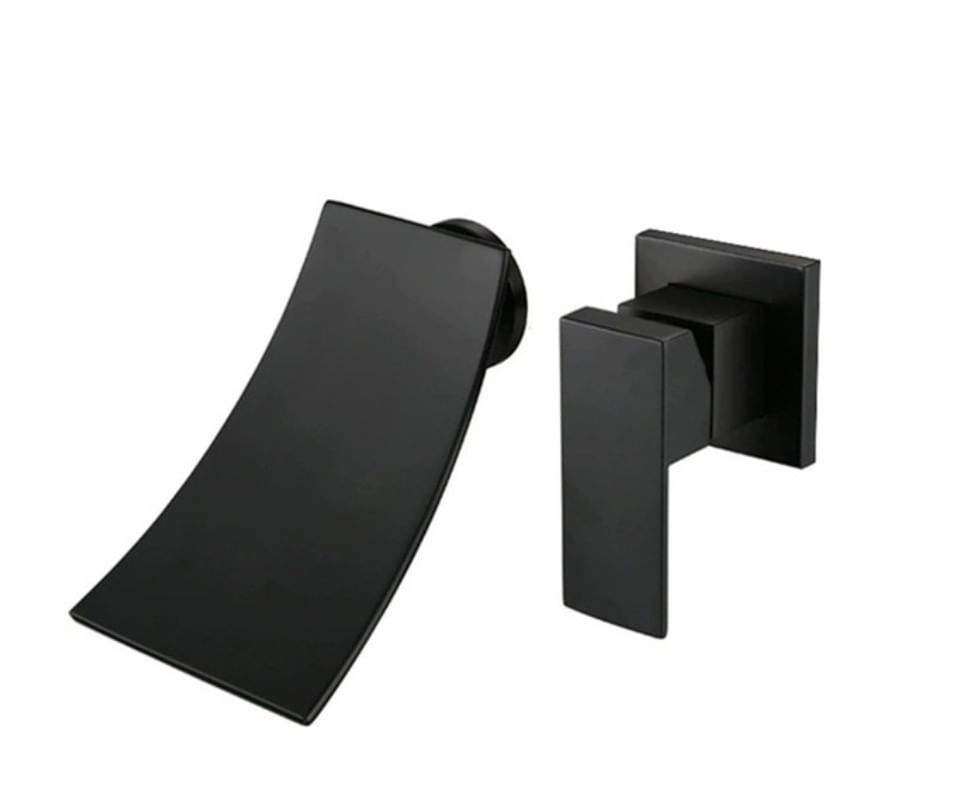 Set baterii cada si chiuveta, Blackswan, Tip M3, model negru mat, dimensiune 18 cm — imaginea 3