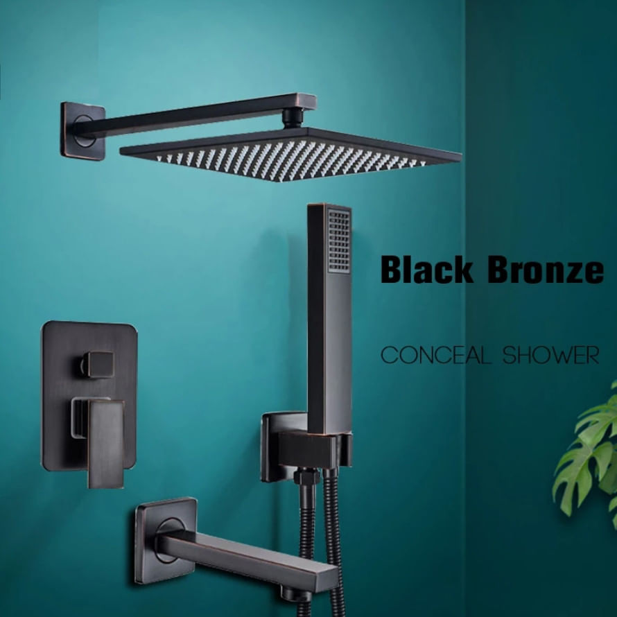 Set baterie dus, Blackswan, Tip M73.39, model negru antichizat, dimensiune 30 cm — imaginea 2
