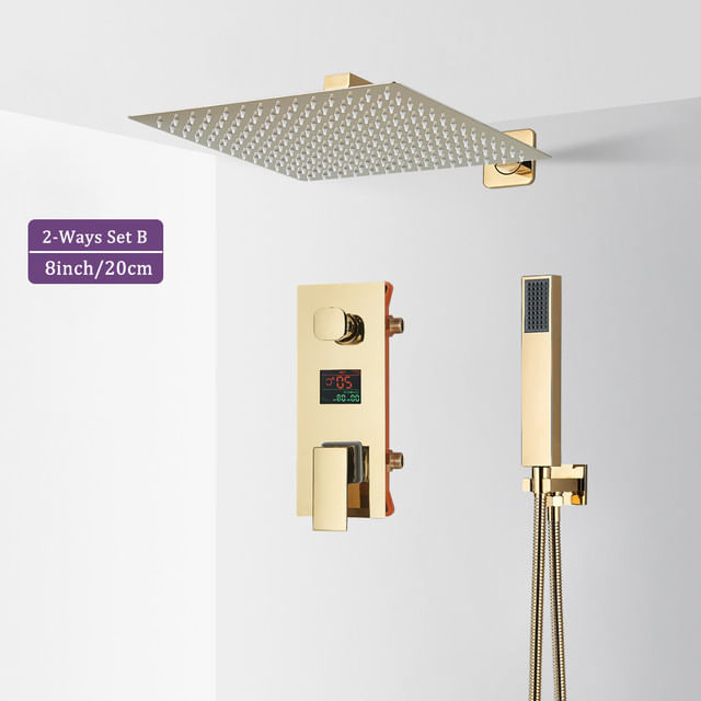 Set baterie dus, Blackswan, Tip M60.9, model auriu lucios, dimensiune 20 cm — imaginea 2