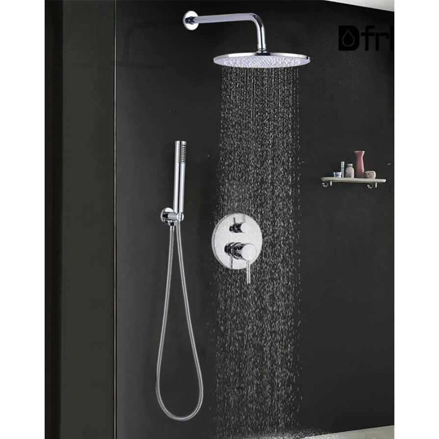Set baterie dus, Blackswan, Tip M70.1 LED, model crom lucios, dimensiune 20 cm — imaginea 3