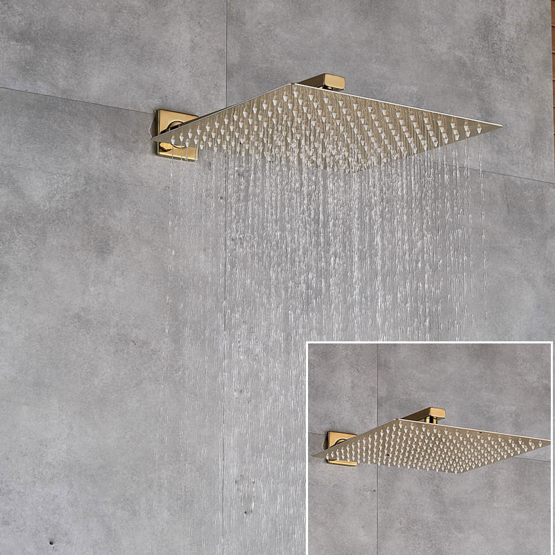 Set baterie dus, Blackswan, Tip M194, model auriu lucios, 2 cai si termostat, dimensiune 25 cm — imaginea 3