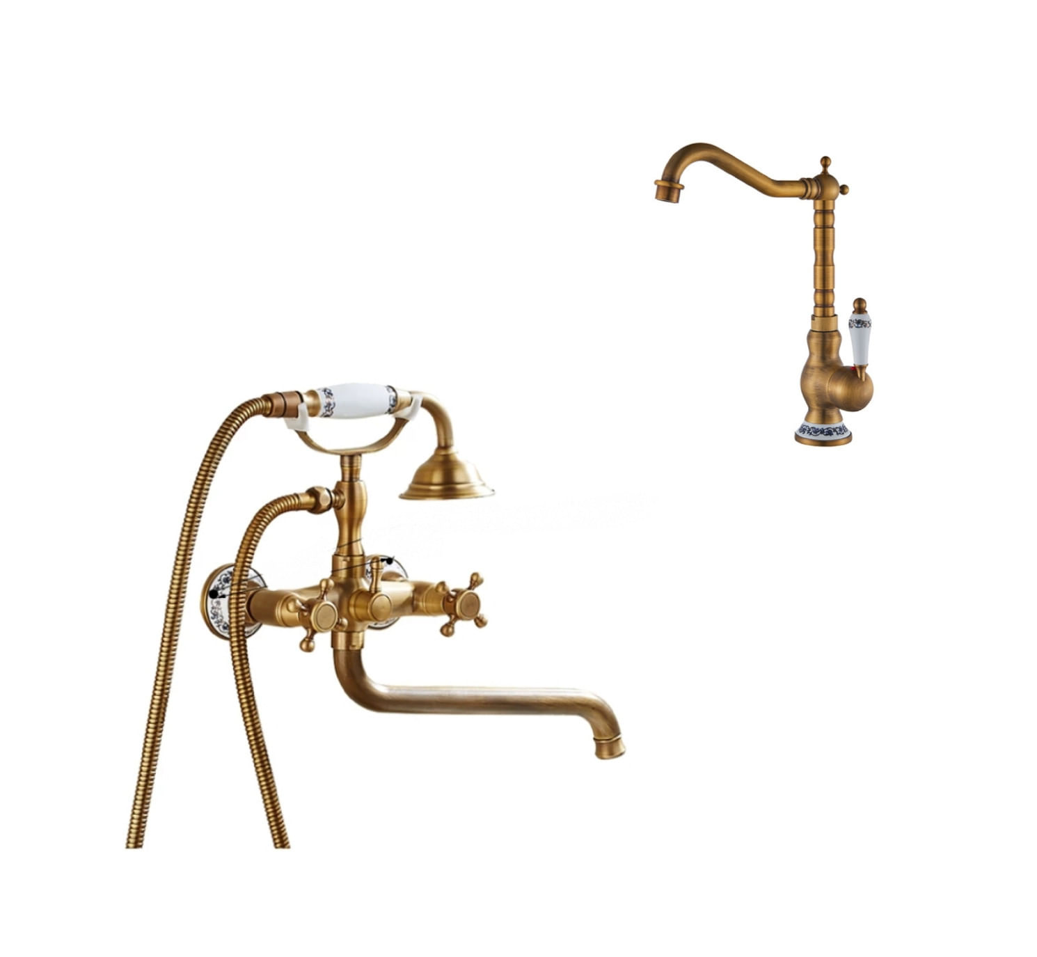 Set baterie cada si chiuveta, Blackswan, Tip M40.4, model bronz antichizat, dimensiune 30 cm — imaginea 2
