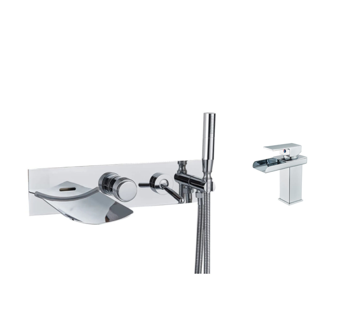 Set baterie cada si baterie chiuveta, Blackswan, Tip M30, model crom lucios, dimensiune 40.7 cm — imaginea 2