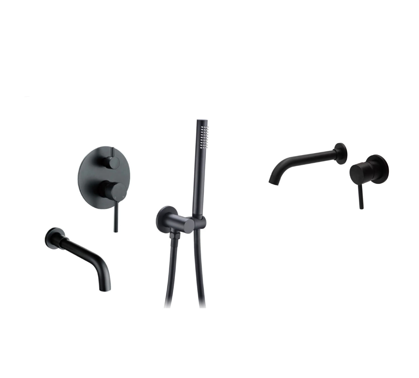 Set baterie cada si baterie chiuveta, Blackswan, Tip M68, model negru mat, dimensiune 22 cm — imaginea 2