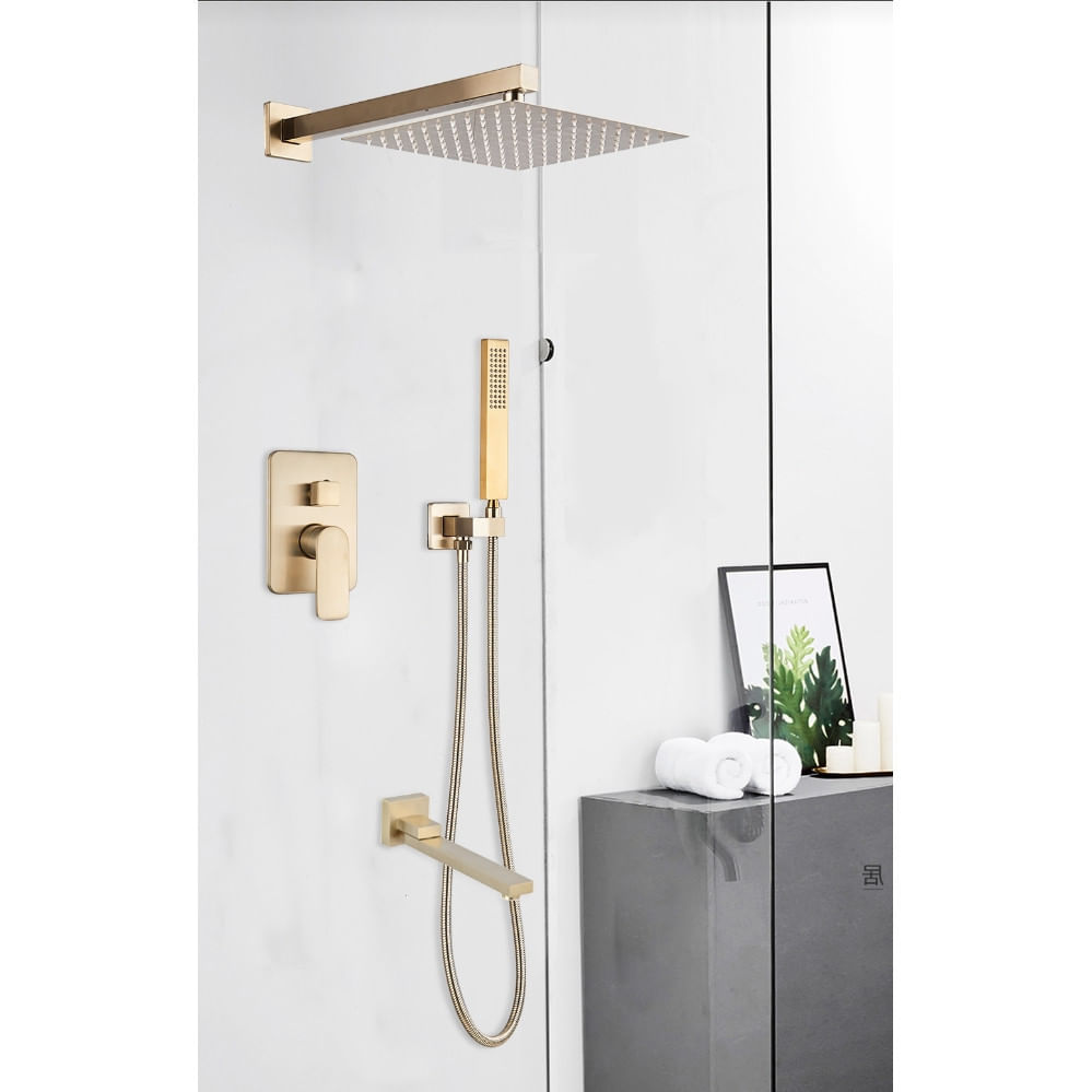 Set baterie dus, Blackswan, Tip M73.19, model auriu mat, dimensiune 30x30 cm — imaginea 2