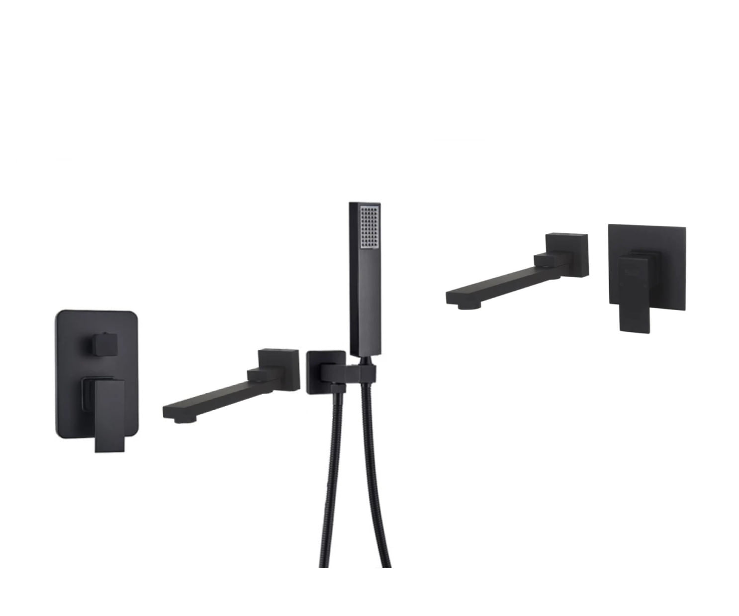 Set baterie cada si baterie chiuveta, Blackswan, Tip M73, model negru mat, dimensiune 21.2 cm — imaginea 2