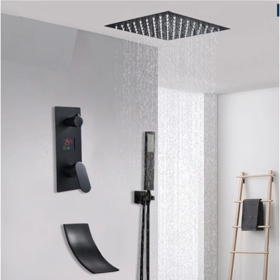 Set baterie dus, Blackswan, Tip M3.11 Smart, model negru mat, dimensiune 40 cm — imaginea 2