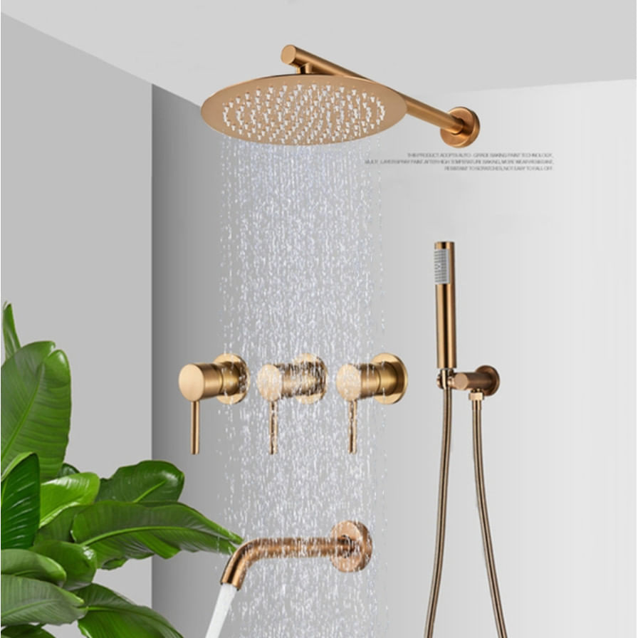 Set baterie dus, Blackswan, Tip M90.3, model rose gold, dimensiune 37 cm — imaginea 2