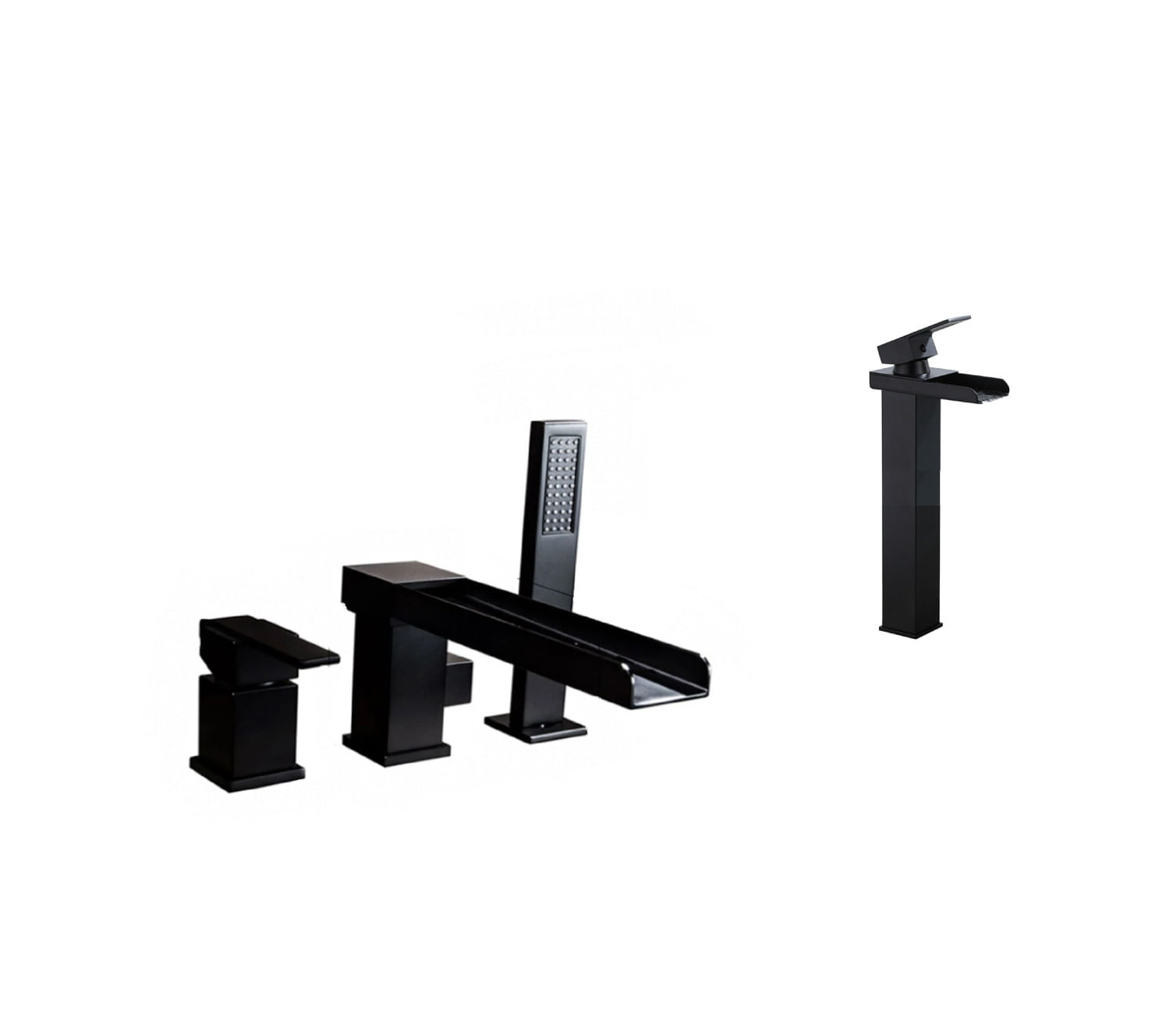 Set baterie cada si baterie chiuveta, Blackswan, Tip M34, model negru mat, dimensiune 25.5 cm — imaginea 2