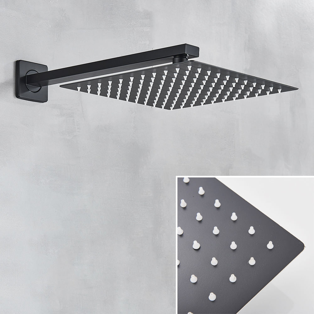 Set baterie dus, Blackswan, Tip M77.4, model cascada negru mat, dimensiune 40 cm — imaginea 4