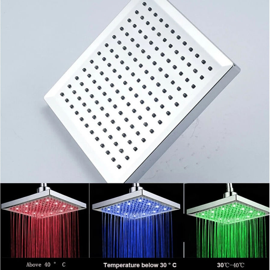 Set baterie dus, Blackswan, Tip M73.65 LED, model crom lucios, dimensiune 40 cm — imaginea 4