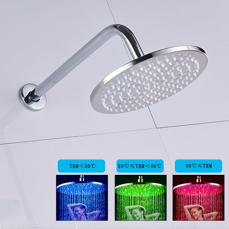Set baterie dus, Blackswan, Tip M70.2 LED, model crom lucios, dimensiune 25 cm — imaginea 6