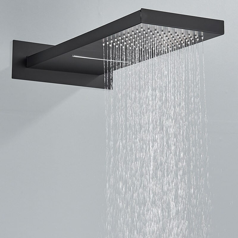 Set baterie dus, Blackswan, Tip M164, model negru mat, cu 2 cai, termostat, dimensiune 54 cm — imaginea 6