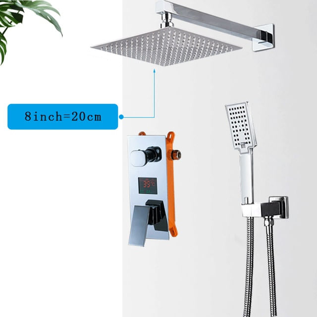 Set baterie dus, Blackswan, Tip M178, model crom, cu 2 cai si dus SPA, dimensiune 20 cm — imaginea 2