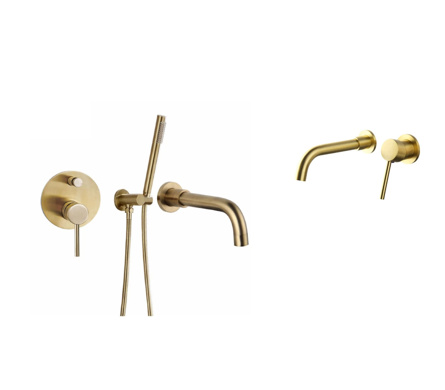 Set baterie cada si baterie chiuveta, Blackswan, Tip M69, model auriu mat, dimensiune 20 cm — imaginea 2
