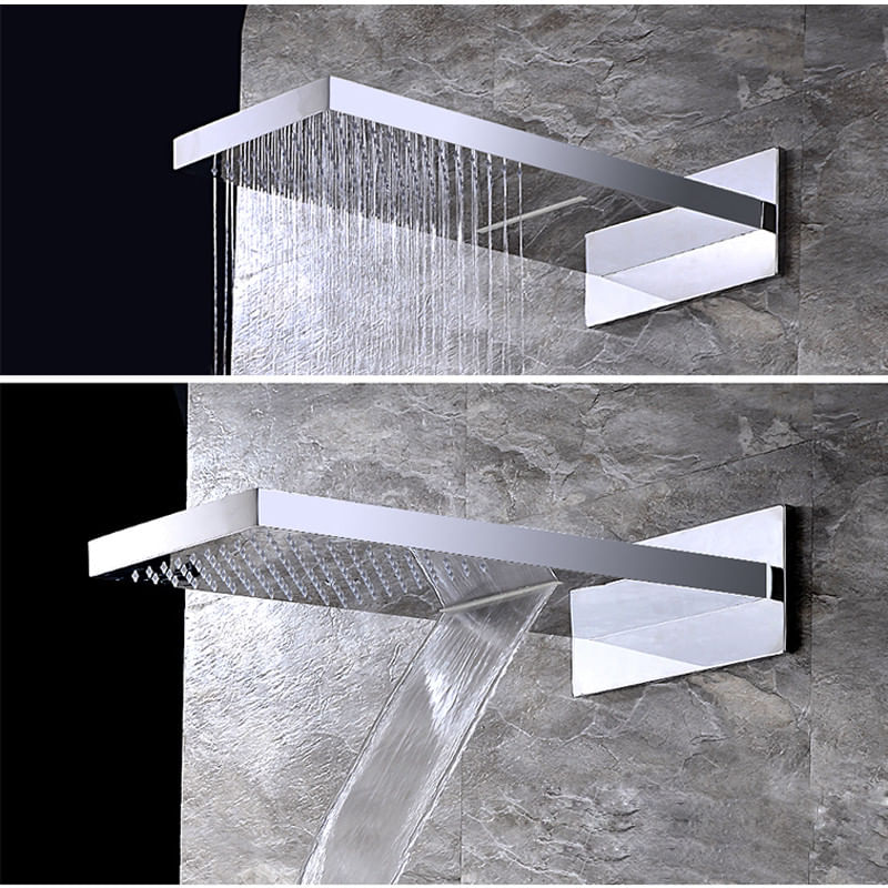 Set baterie dus cu masaj, Blackswan, Tip M73.33, model crom lucios, dimensiune 52 cm — imaginea 3