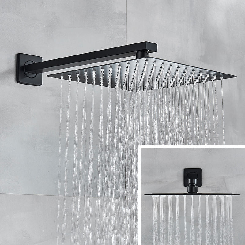 Set baterie dus, Blackswan, Tip M149, model negru mat, cu 2 cai si termostat, dimensiune 30 cm — imaginea 6