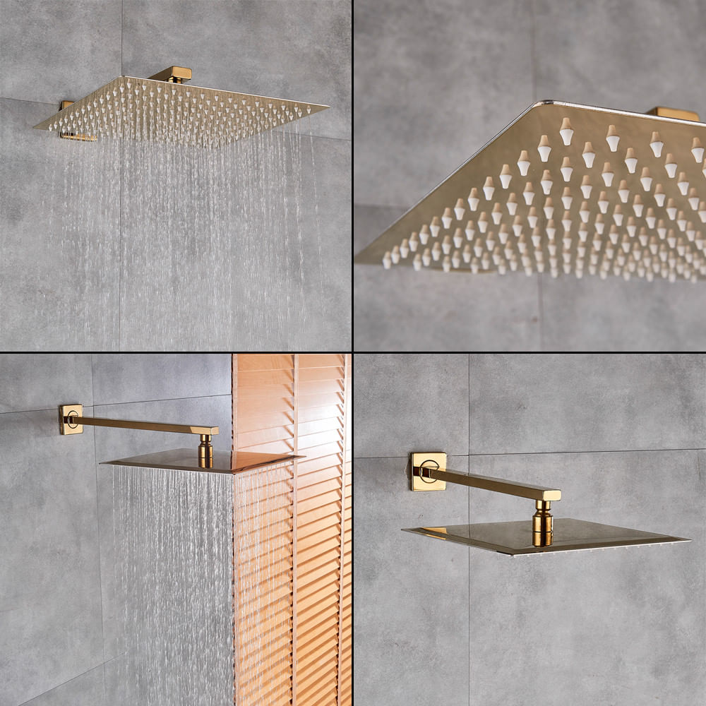 Set baterie dus, Blackswan, Tip M60.7, model auriu lucios, dimensiune 30 cm — imaginea 4
