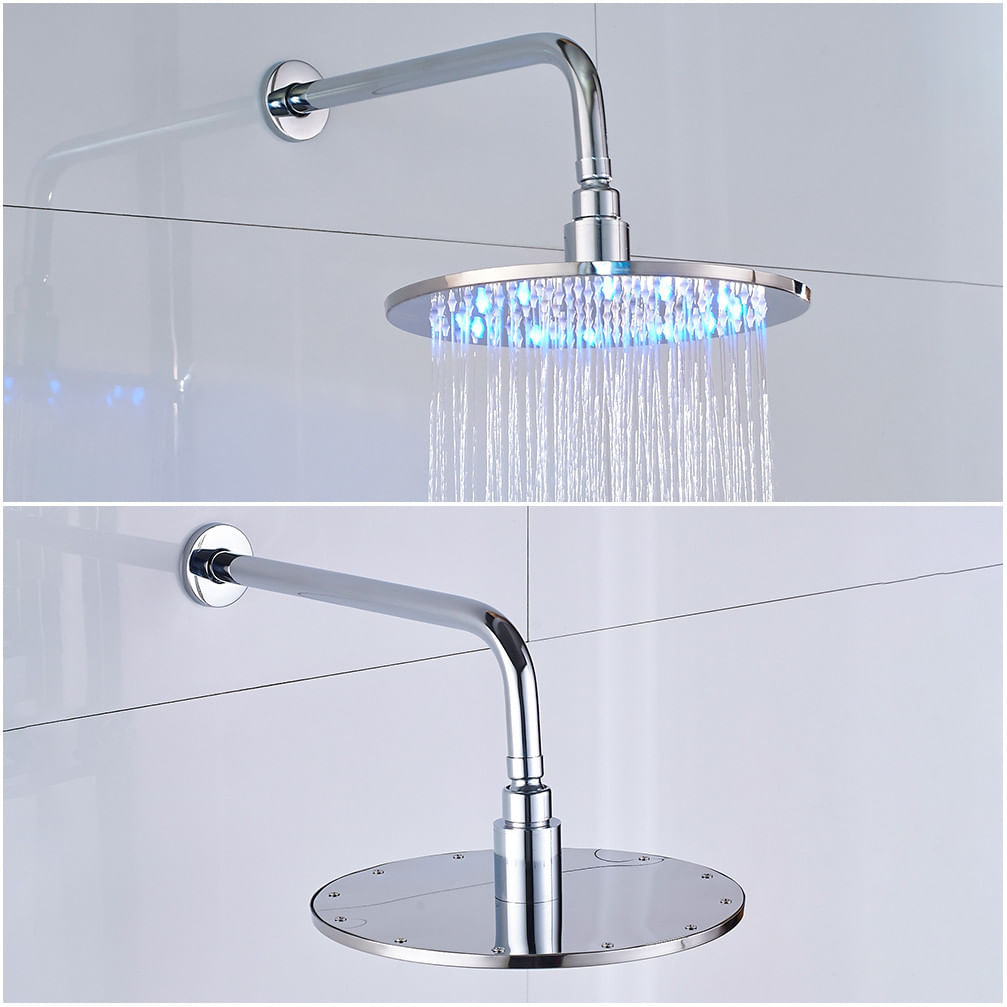 Set baterie dus, Blackswan, Tip M70.3 LED, model crom lucios, dimensiune 30 cm — imaginea 5