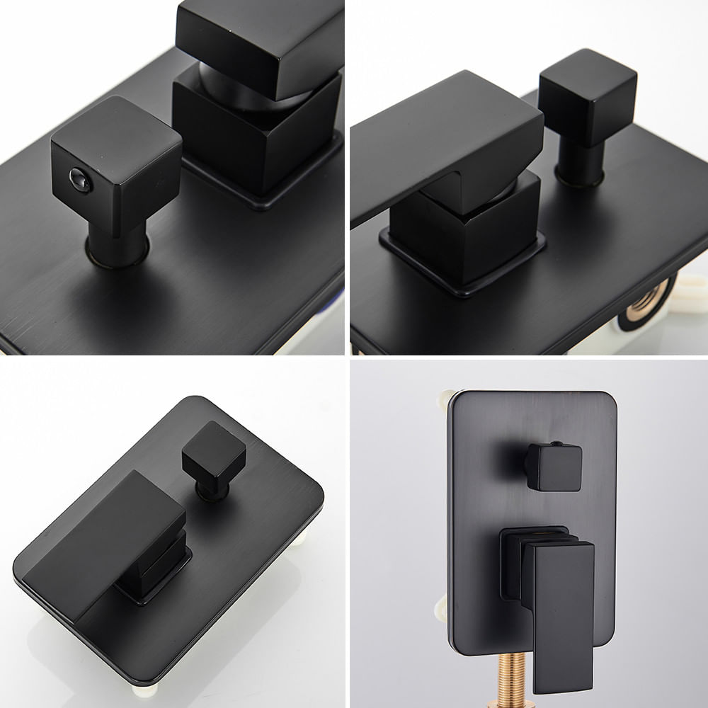 Set baterie dus, Blackswan, Tip M77.3, model cascada negru mat, dimensiune 30 cm — imaginea 6