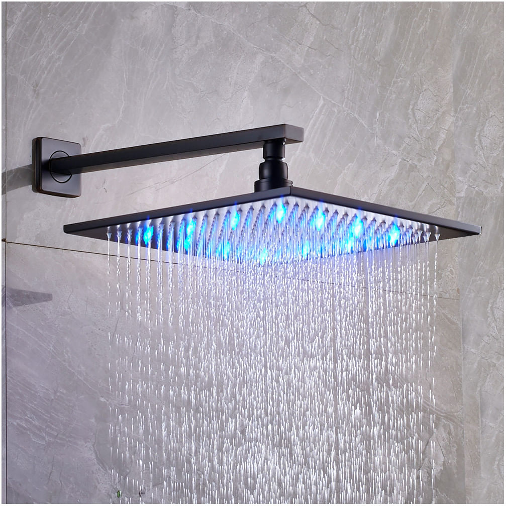 Set baterie dus, Blackswan, Tip M73.69 LED, model negru mat, dimensiune 40 cm — imaginea 3