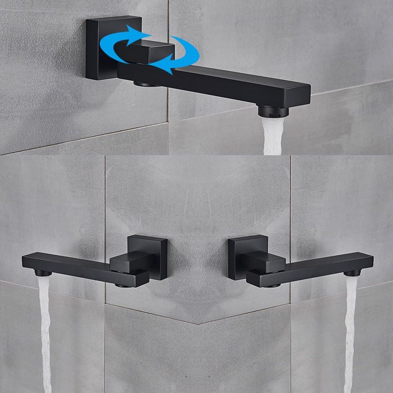 Set baterie dus, Blackswan, Tip M73.10, model negru mat, dimensiune 55 cm — imaginea 6