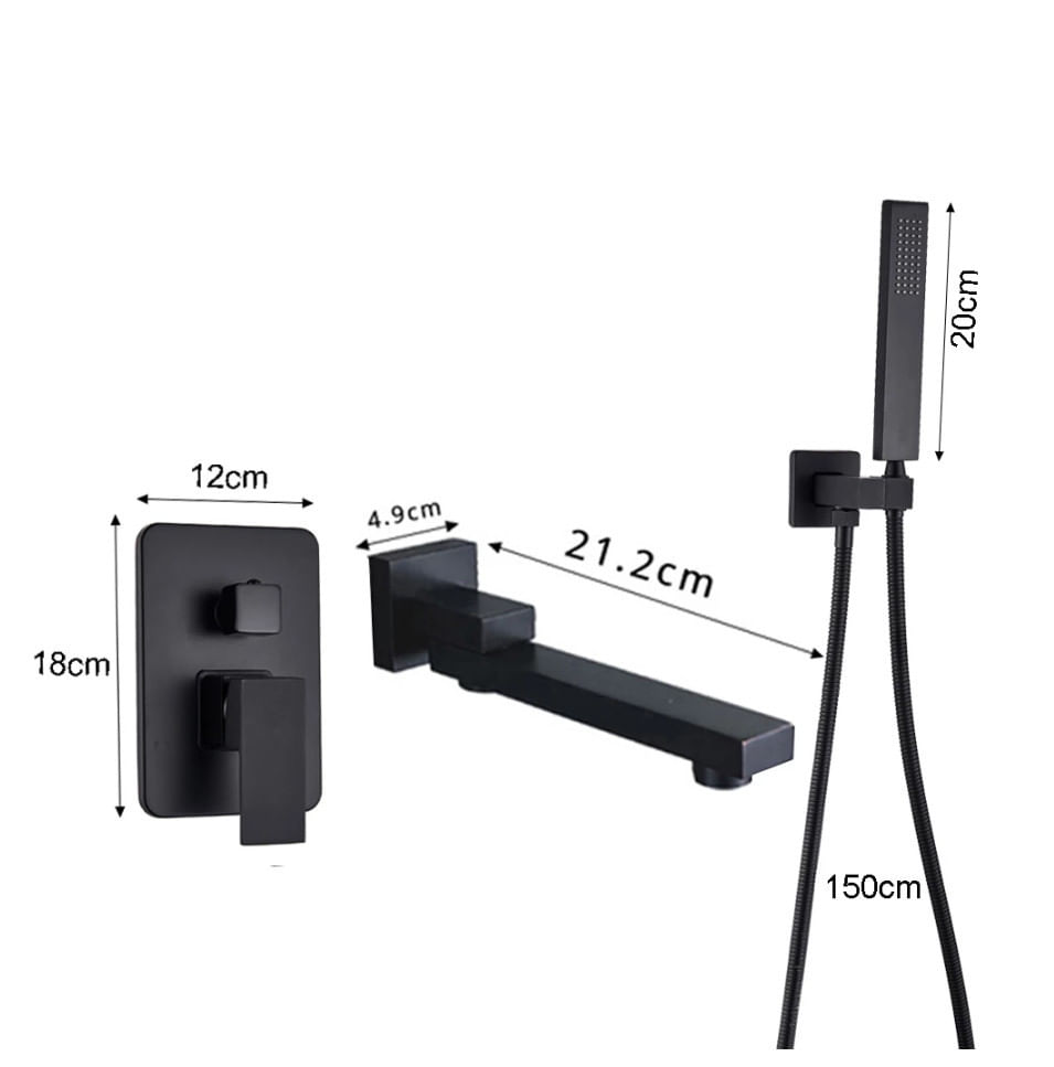 Set baterie cada, Blackswan, Tip M73, model negru mat, dimensiune 21.2 cm — imaginea 6