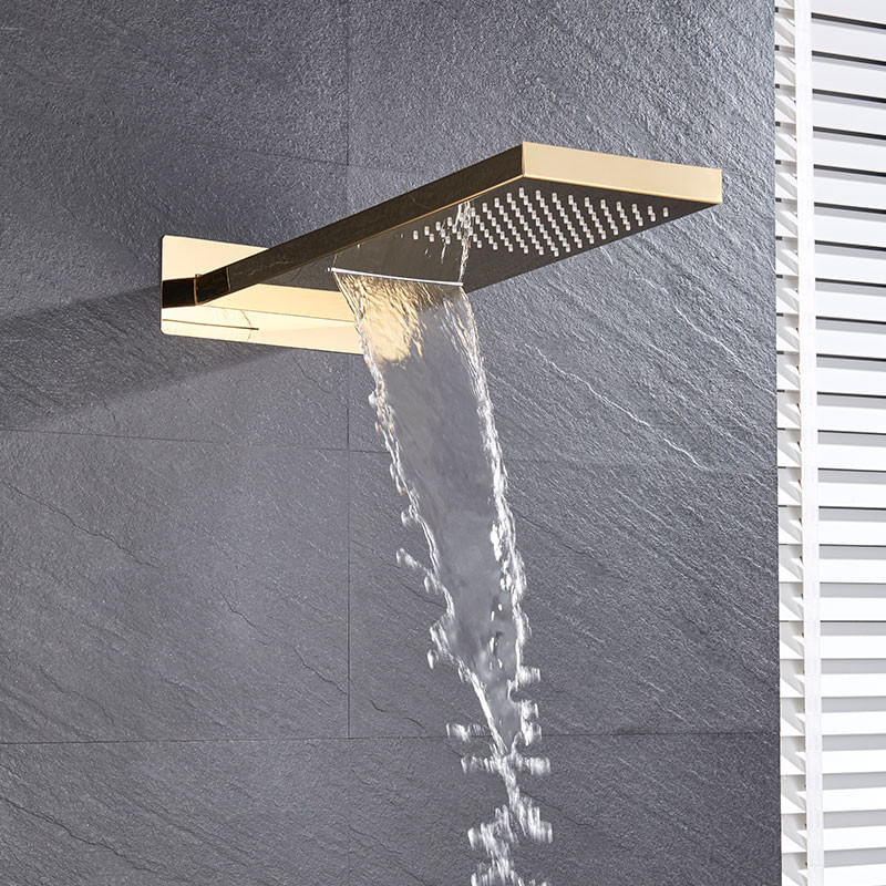 Set baterie dus, Blackswan, Tip M198, model auriu lucios, 3 cai, display si cap de dus cu 2 moduri, dimensiune 55 cm — imaginea 5