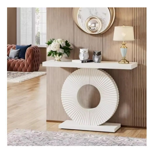 Masa Decor Living/ Hol, Blackswan Design Model Loft Edge, alb, 100x30x78 cm — imaginea 2