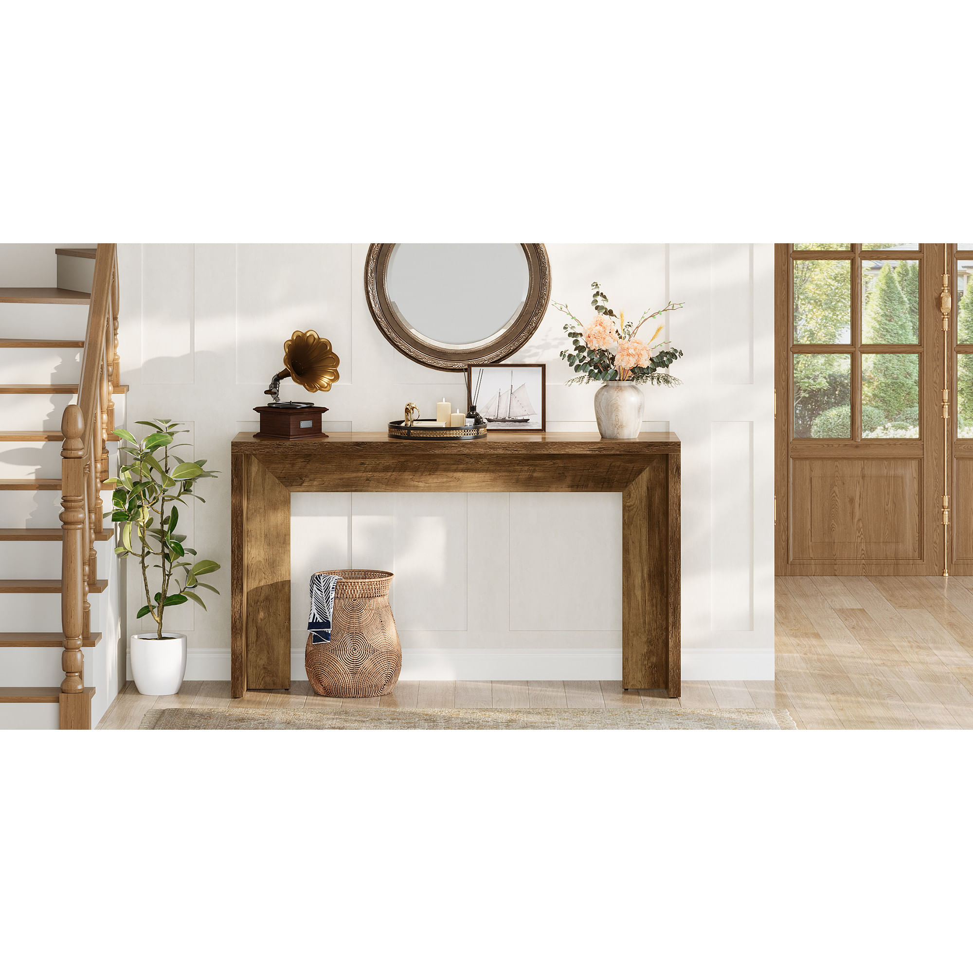 Masa Living/Hol, Blackswan Design Countryside M4, lemn maro, 160x35x85 cm — imaginea 2