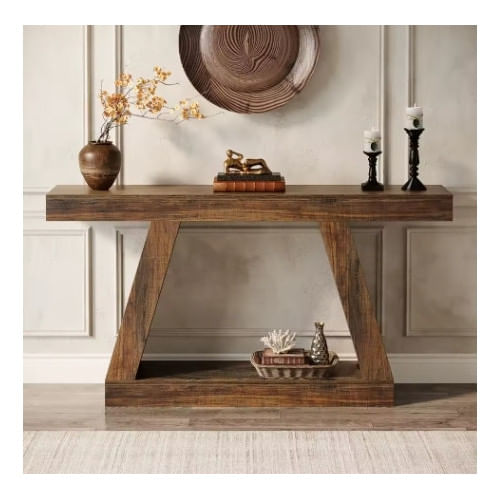 Masa Living/Hol, Blackswan Design Farmhouse M5, lemn gri deschis, 160x30x80 cm — imaginea 2