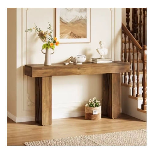 Masa Living/Hol, Blackswan Design Farmhouse M2, lemn maro, 160x30x85 cm — imaginea 2