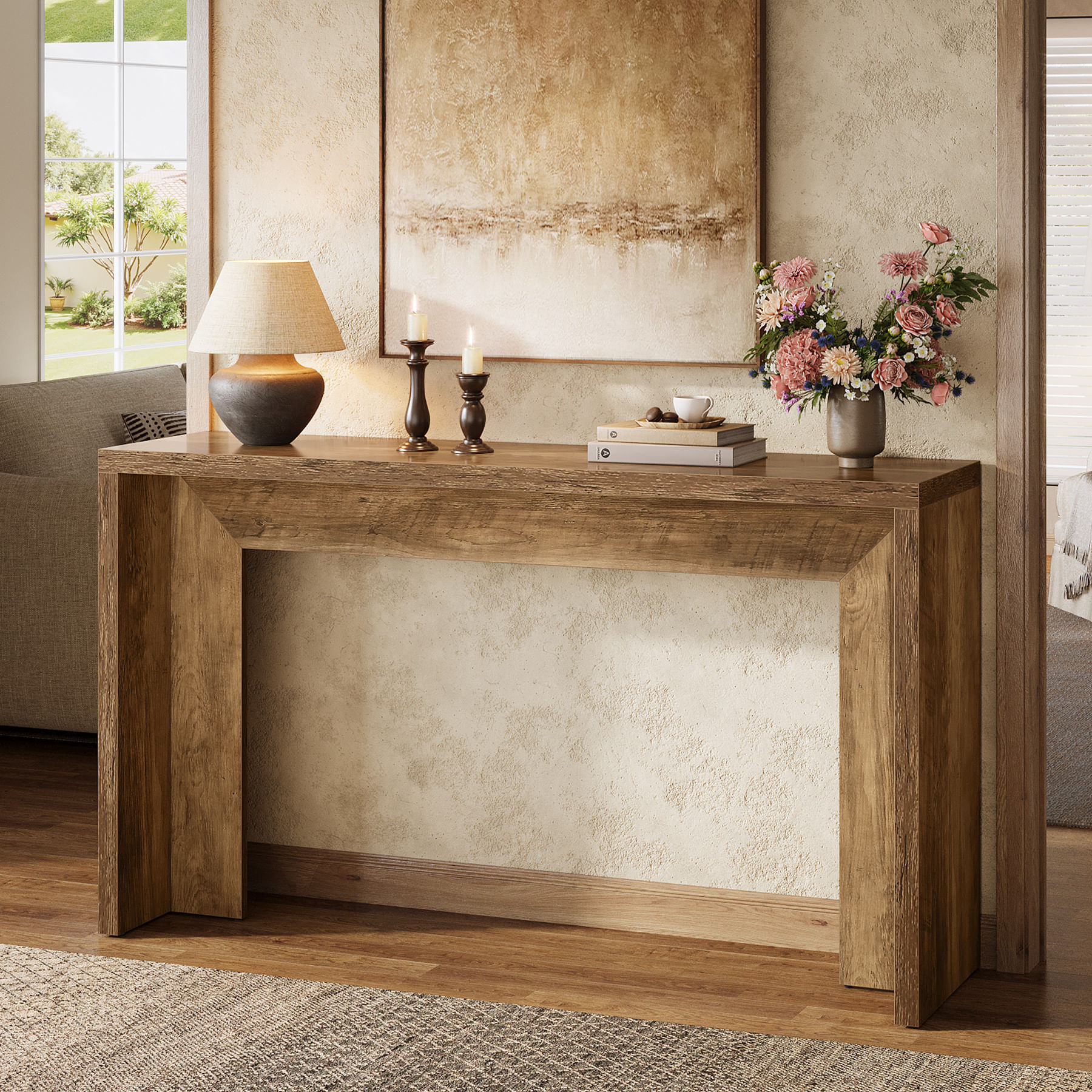 Masa Living/Hol, Blackswan Design Countryside M4, lemn maro, 160x35x85 cm — imaginea 5