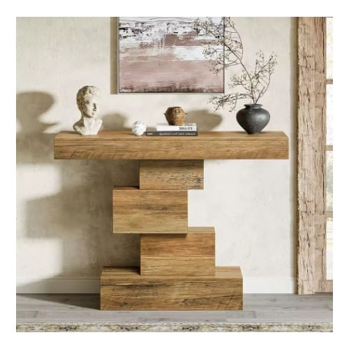 Masa Decor Living/ Hol, Blackswan Design Model Vertigo, lemn maro deschis, 108x30x80 cm — imaginea 5