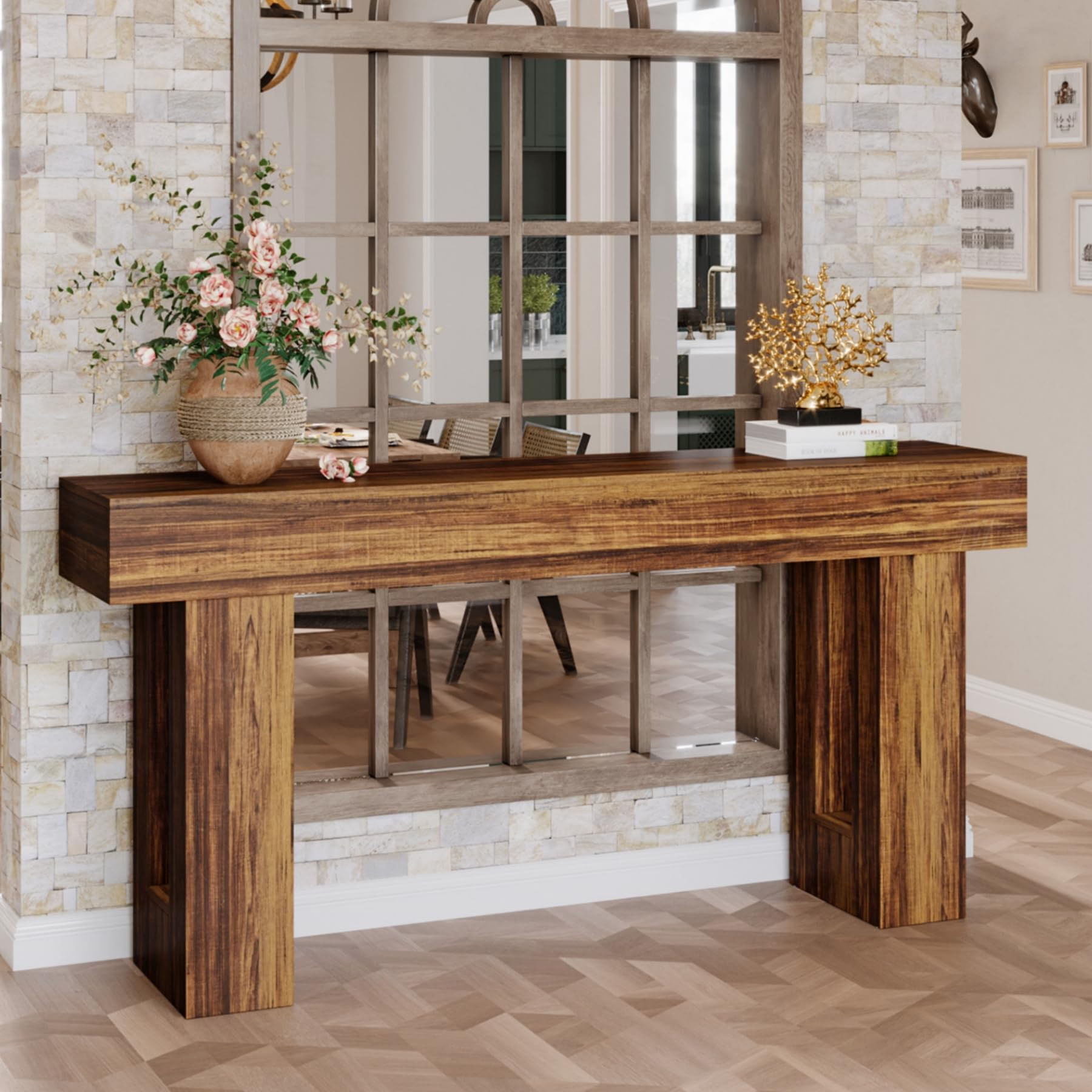 Masa Living/Hol, Blackswan Design Countryside M7, negru, 160x35x85 cm — imaginea 4