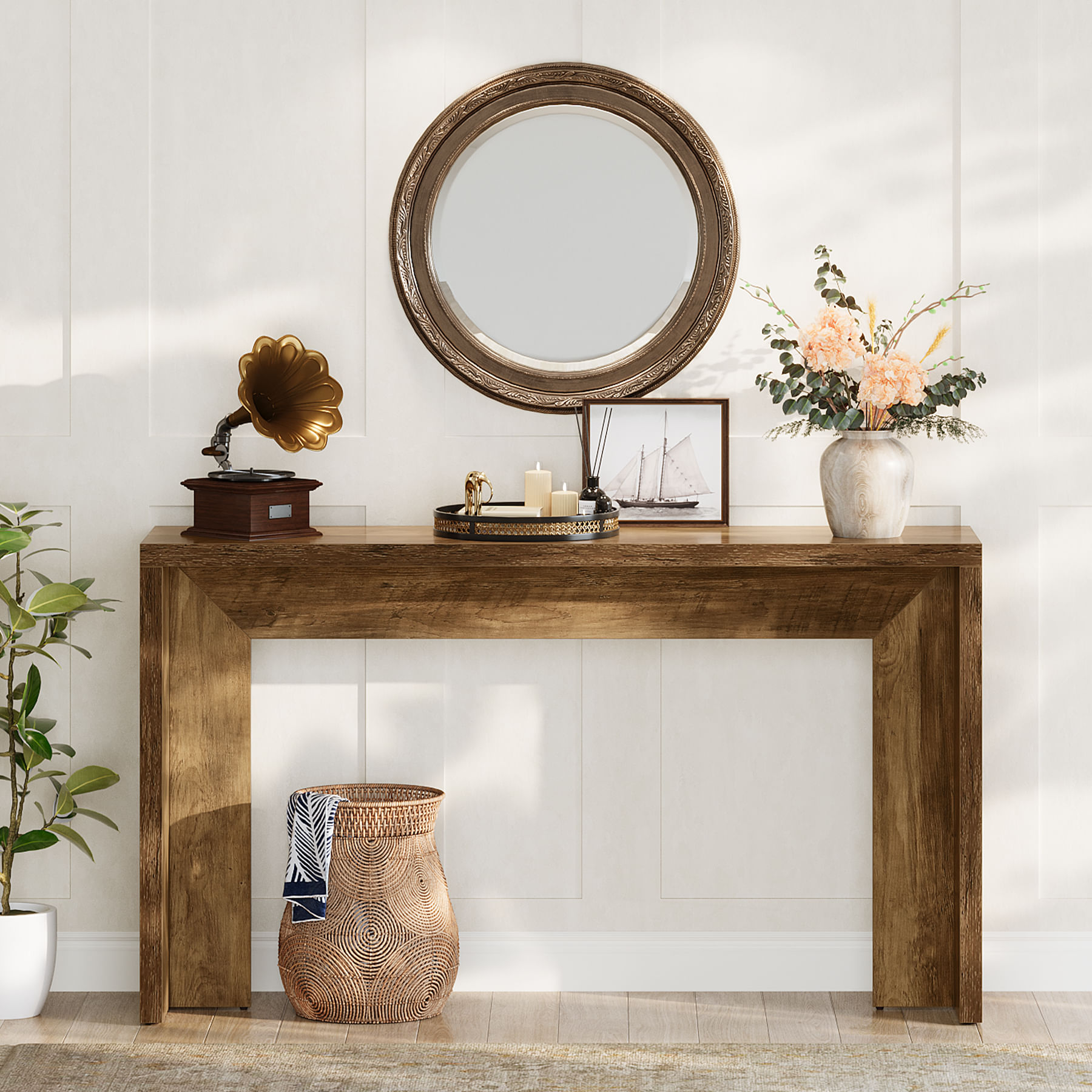 Masa Living/Hol, Blackswan Design Countryside M4, lemn maro, 160x35x85 cm — imaginea 6