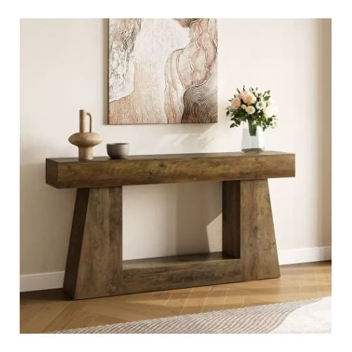 Masa Living/Hol, Blackswan Design Germina, lemn maro/ negru, 105x30x80 cm — imaginea 2