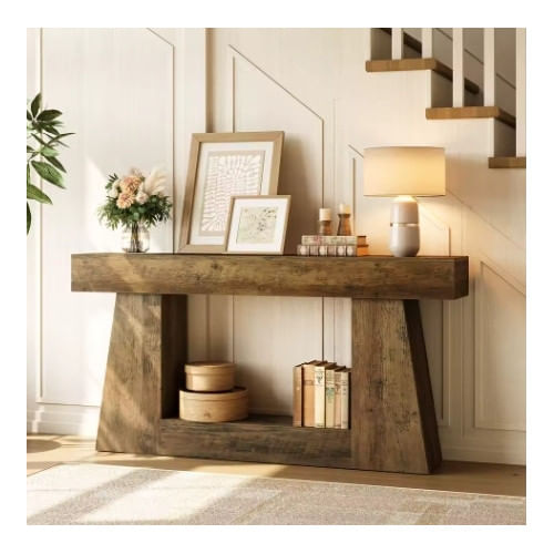 Masa Living/Hol, Blackswan Design Germina, lemn maro/ negru, 105x30x80 cm — imaginea 4