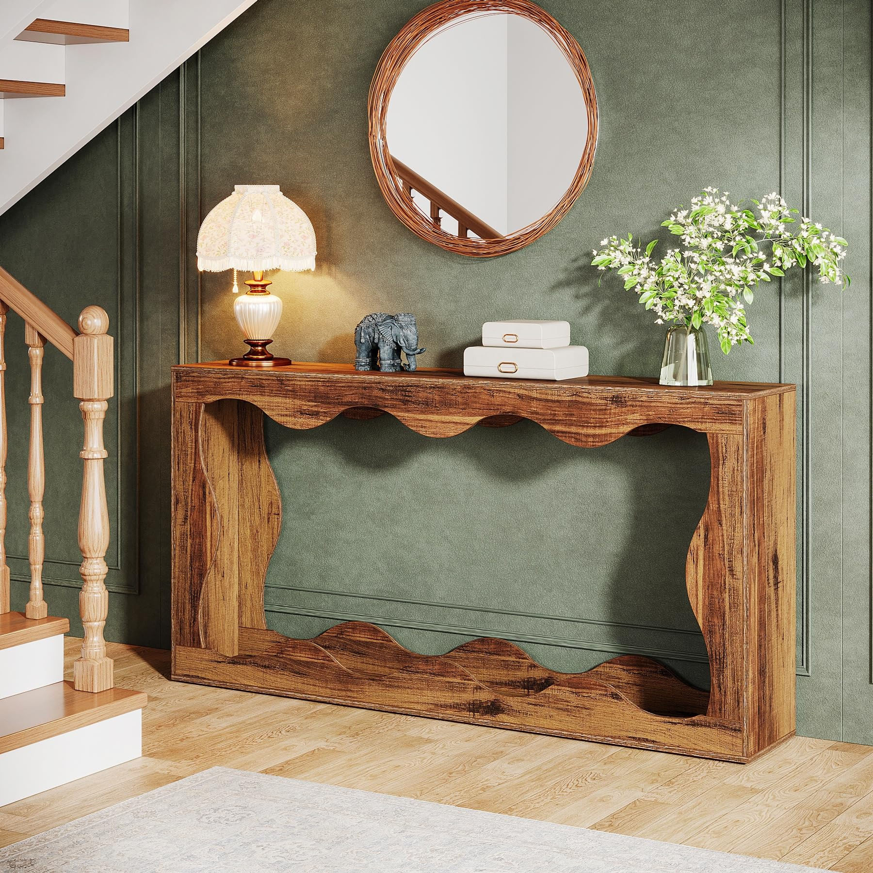 Masa Decor Living/ Hol, Model Hoga maro, cu variatii de fibra, 160 cm — imaginea 2