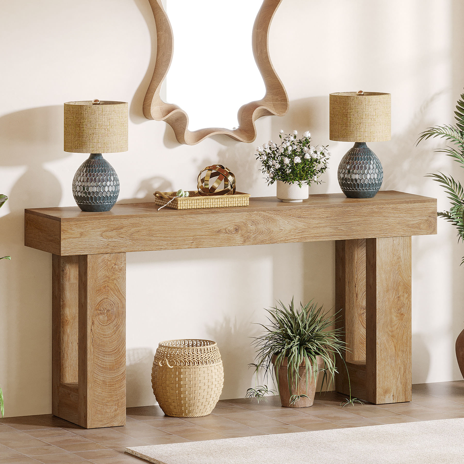 Masa Living/Hol, Blackswan Design Countryside M6, maro inchis, 160x35x85 cm — imaginea 4