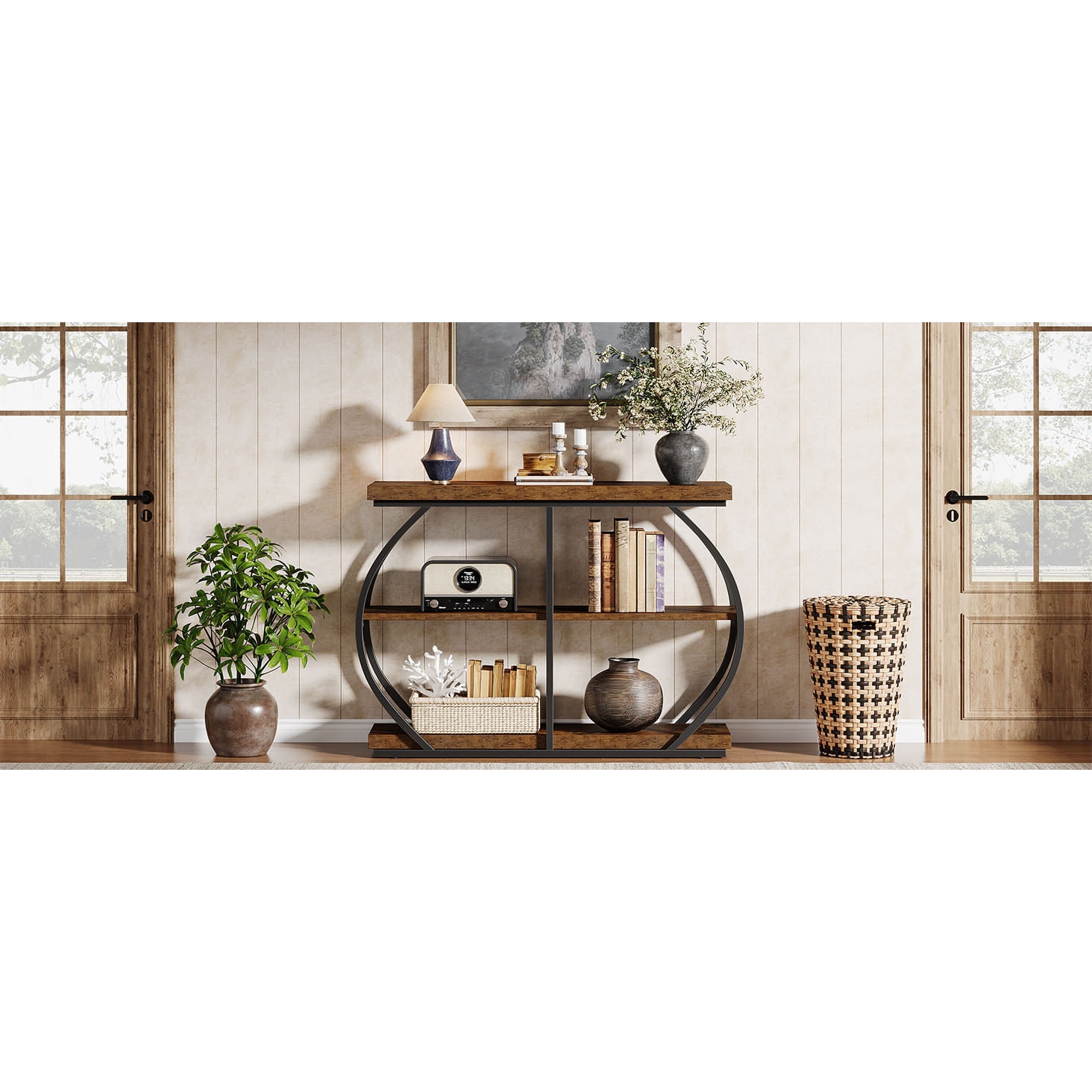 Masa Living/Hol, Blackswan Design Zirunda, imitatie marmura alba/ aurie, 50x50x59 cm — imaginea 3