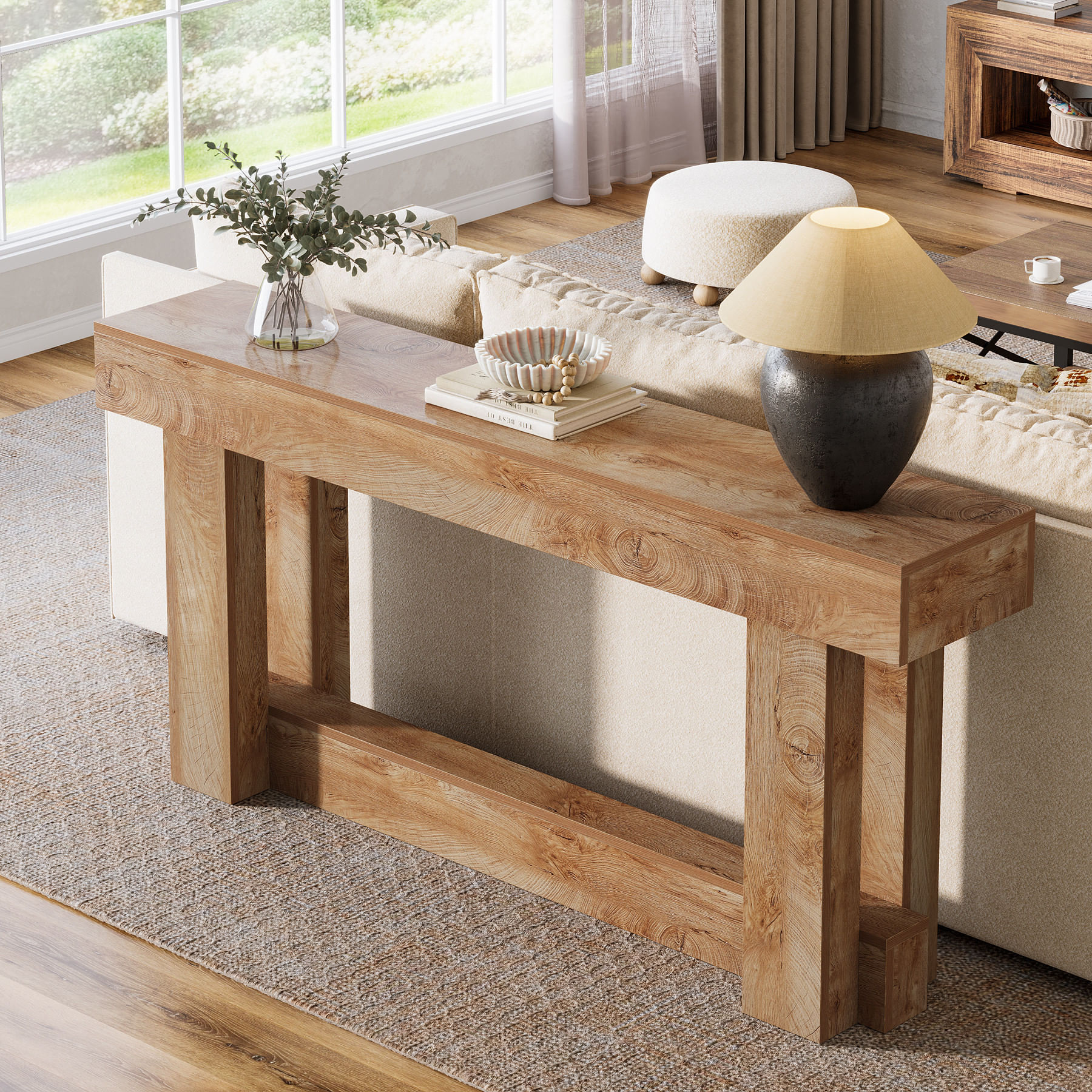 Masa Living/Hol, Blackswan Design Countryside M5, lemn maro deschis, 160x35x85 cm — imaginea 6