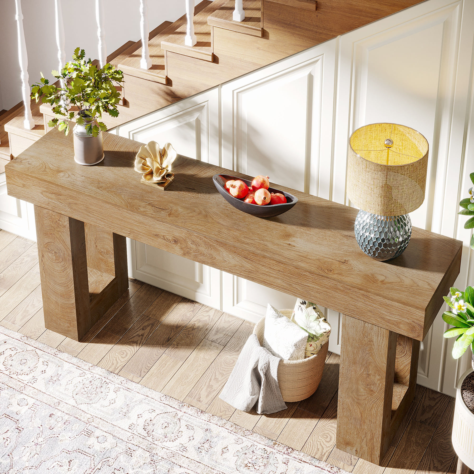 Masa Living/Hol, Blackswan Design Countryside M6, maro inchis, 160x35x85 cm — imaginea 5