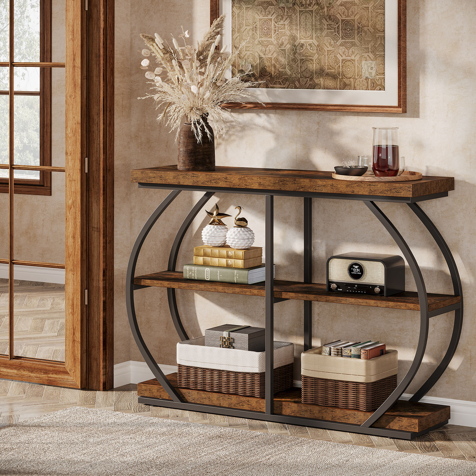 Masa Living/Hol, Blackswan Design Zirunda, imitatie marmura alba/ aurie, 50x50x59 cm — imaginea 5