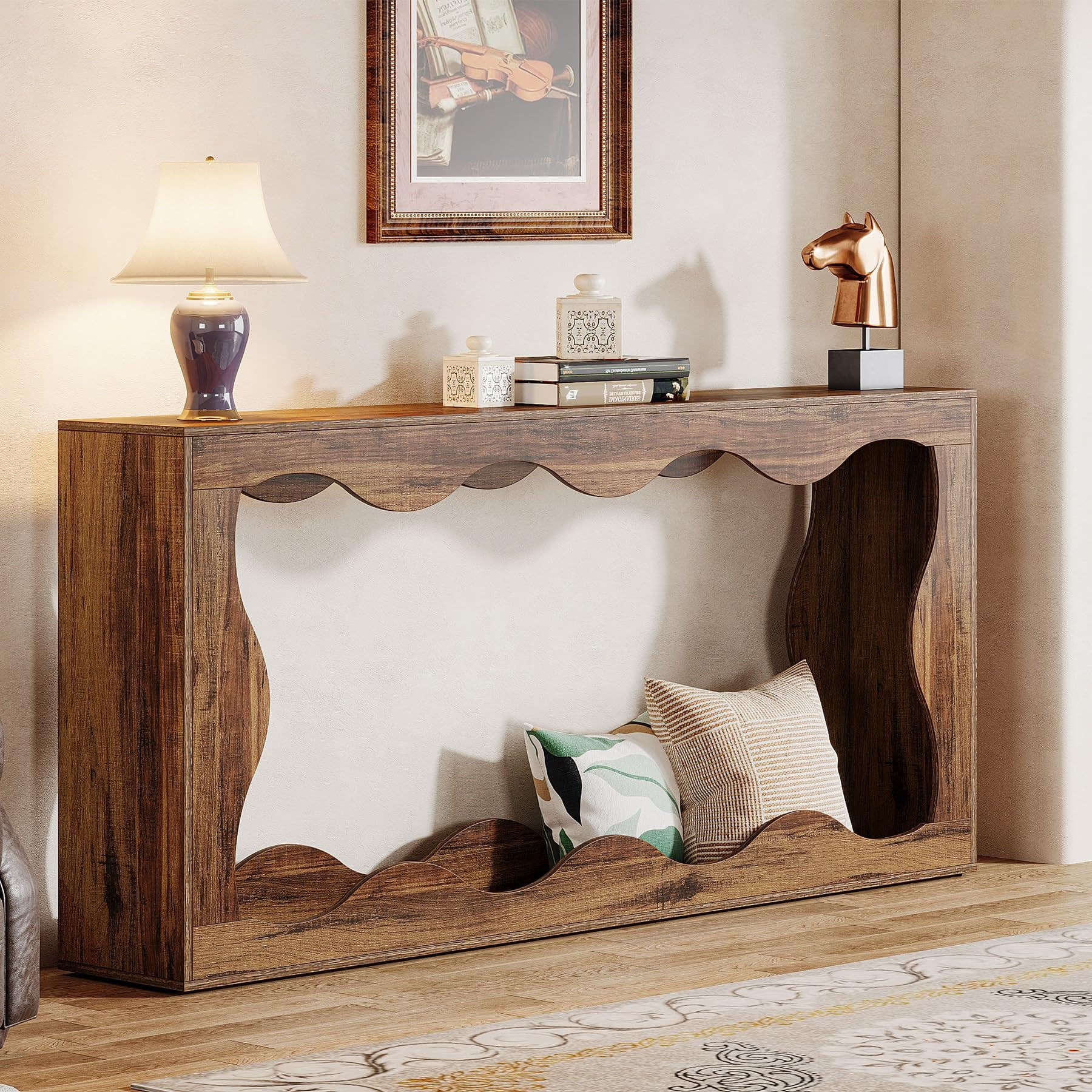 Masa Decor Living/ Hol, Model Hoga maro, cu variatii de fibra, 160 cm — imaginea 6