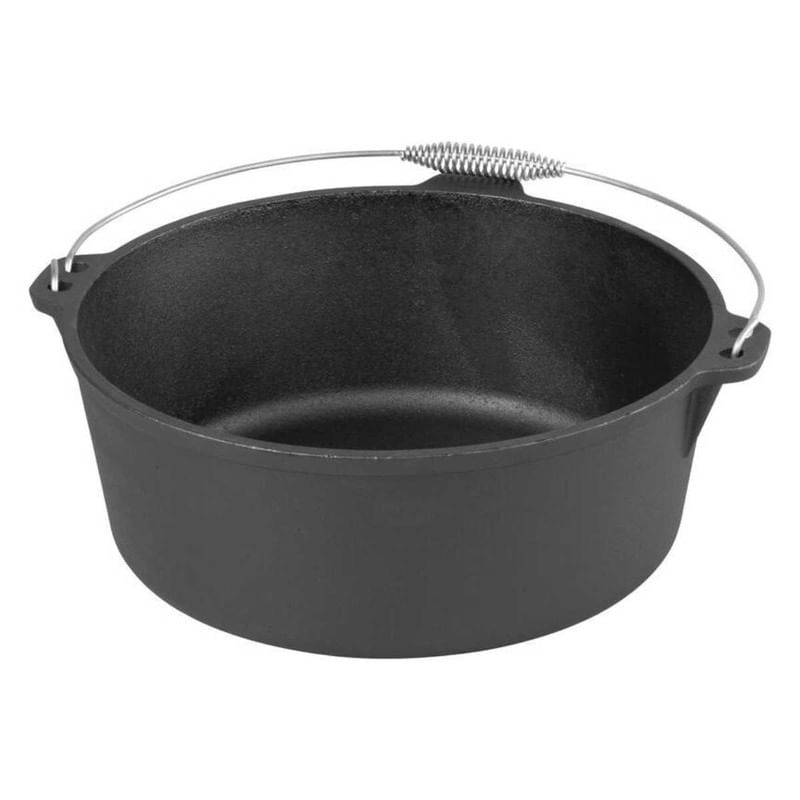 Oala de Fonta, cu Maner din Inox, 10 L, 34x14 cm, Negru — imaginea 3
