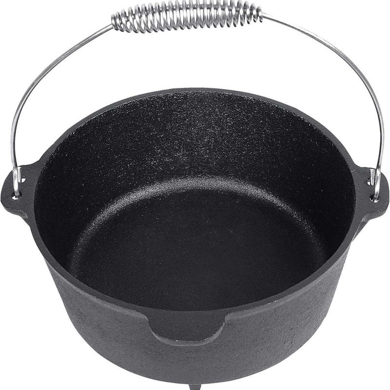 Oala de Fonta, cu Maner din Inox, 10 L, 34x14 cm, Negru — imaginea 5