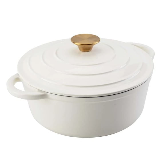 Oala din fonta emailata, 28 cm, 6 l, alba — imaginea 2