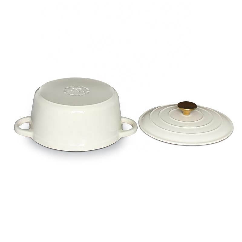 Oala din fonta emailata, 28 cm, 6 l, alba — imaginea 3